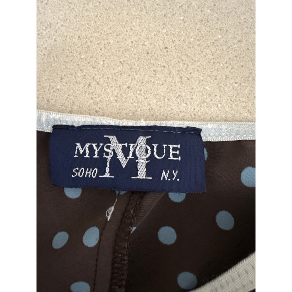 Vintage Y2K Mystique Brown Slip Skirt Polka Dot Lace Trim Size XS Coquette - Picture 5 of 5